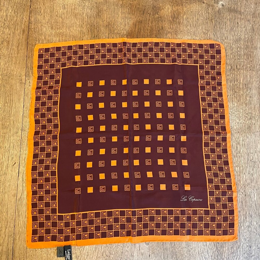 Vintage Luxury Les Copains Larioseta Silk Scarf Made In Italy 100% Silk